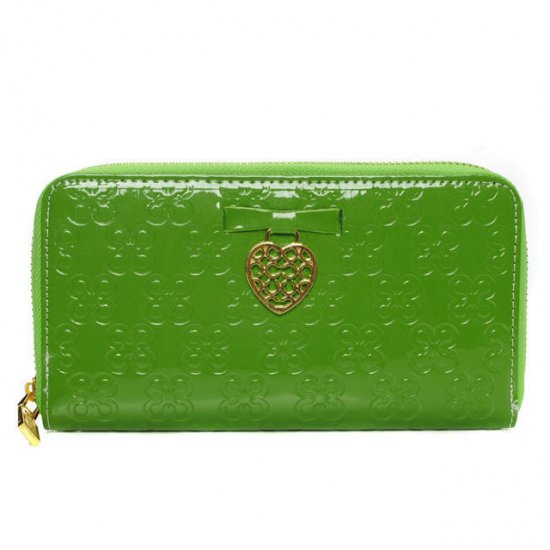 Coach Waverly Hearts Accordion Zip Large Green Wallets DVJ | Coach Outlet Canada